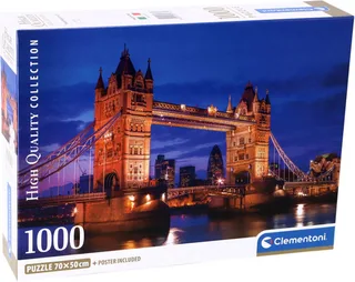 le Puzzle européen Made in Italie Puzzle Tower Bridge de Nuit - 1000 pièces de Clementoni, édition Multicolore – boîte 1 sur 2