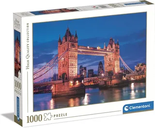 le Puzzle européen Made in Italie Puzzle Tower Bridge de Nuit - 1000 pièces de Clementoni, édition Multicolore – boîte 2 sur 2