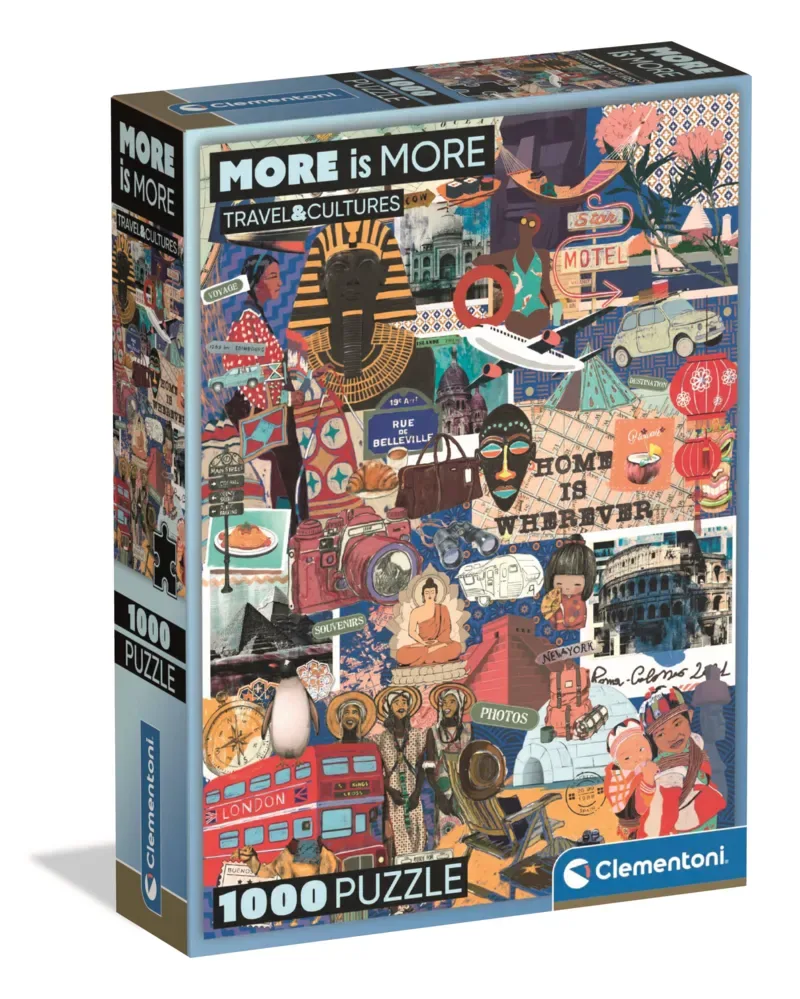 le Puzzle européen Made in Italie Puzzle Plus C'Est Plus - Voyages & Cultures - 1000 pièces de Clementoni, édition Multicolore – boîte 2 sur 2