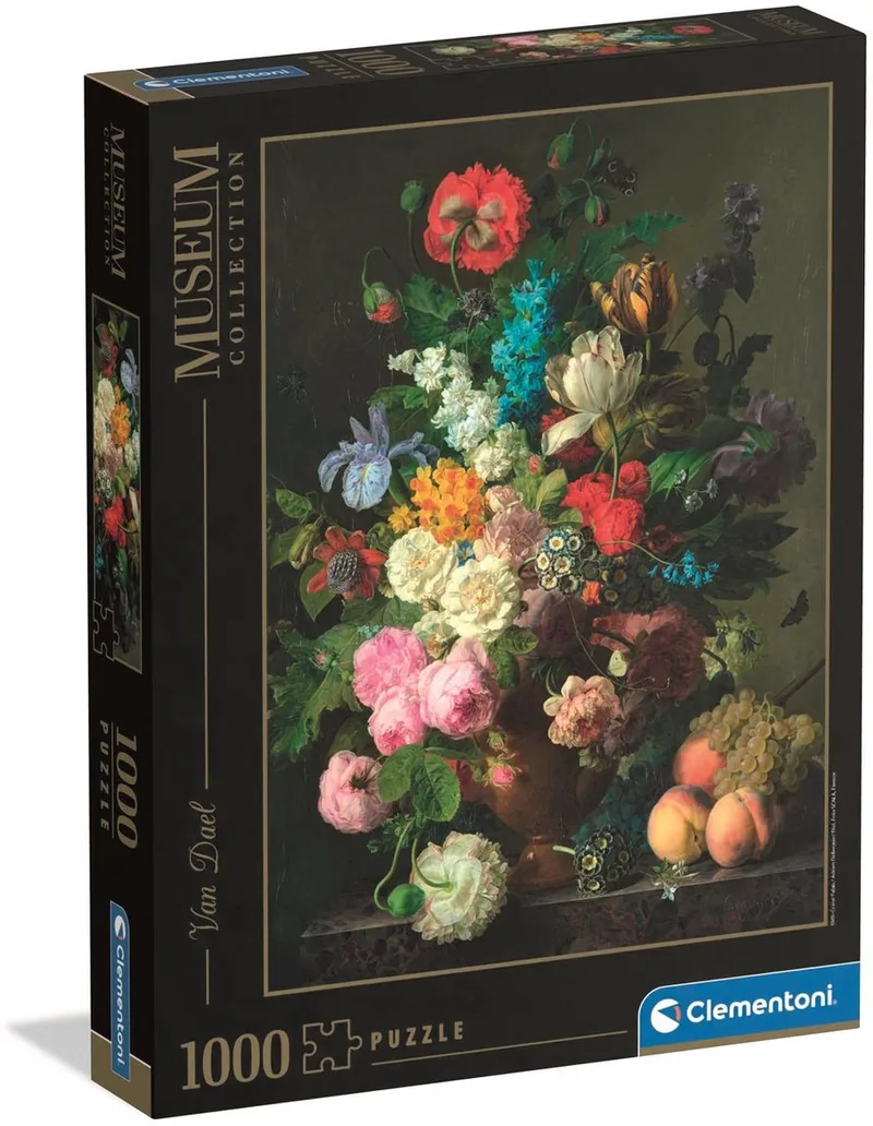 Puzzel - 1000 Stukjes - Van Dael: Vase de Fleur (Museum) - Puzzel Voor Volwassenen van Clementoni, editie Meerkleurig – doos