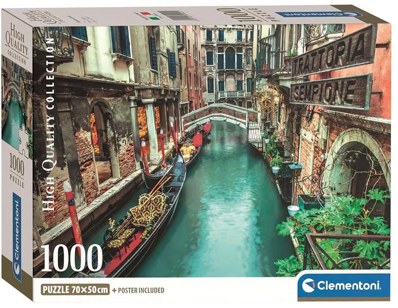 Puzzel - 1000 Stukjes - Venetië Kanaal - Puzzel Voor Volwassenen - High Quality Collection fra Clementoni, Flerfarvet-udgave – æske