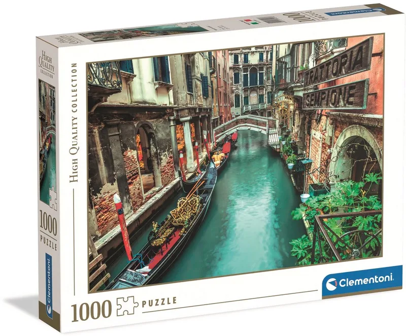 Puzzel - 1000 Stukjes - Venetië Kanaal - Puzzel Voor Volwassenen fra Clementoni, Multi kleur-udgave – æske 1 af 2