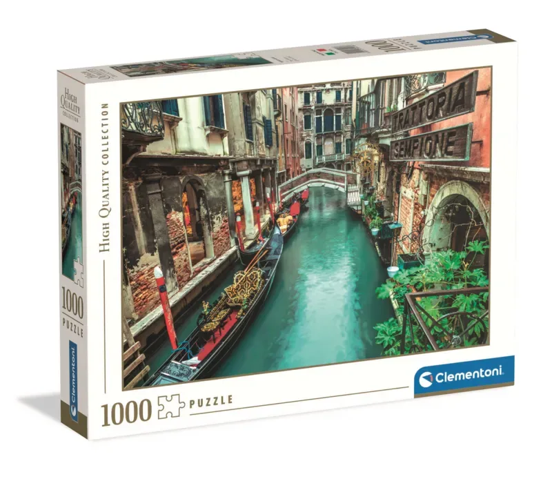 Puzzel - 1000 Stukjes - Venetië Kanaal - Puzzel Voor Volwassenen fra Clementoni, Multi kleur-udgave – æske 2 af 2