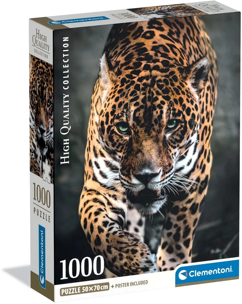 Puzzel - 1000 Stukjes - Walk of the Jaguar - Puzzel Voor Volwassenen - High Quality Collection from Clementoni, Multicolour edition – box