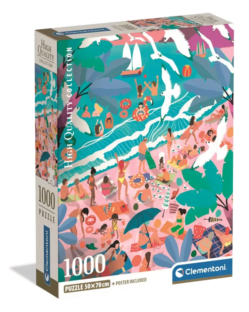 Puzzel - 1000 Stukjes - Zondag Op Het Strand - Puzzel Voor Volwassenen - High Quality Collection van Clementoni, editie Meerkleurig – doos 2 van 2