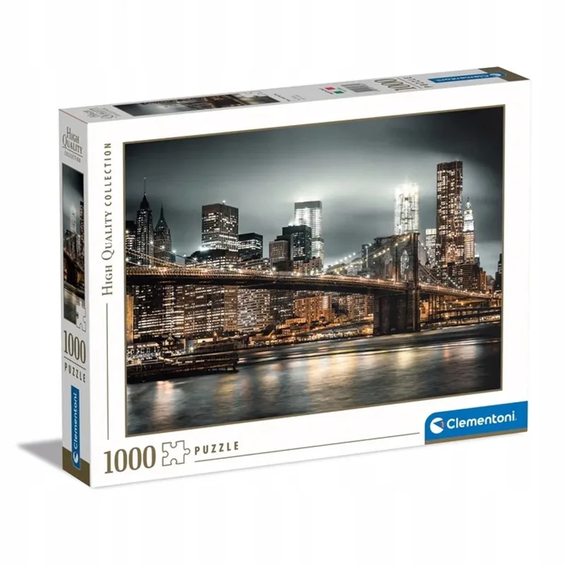 Puzzel 1000 Stukken - New York Panorama Hoge Kwaliteit van Clementoni, editie Bruin – doos