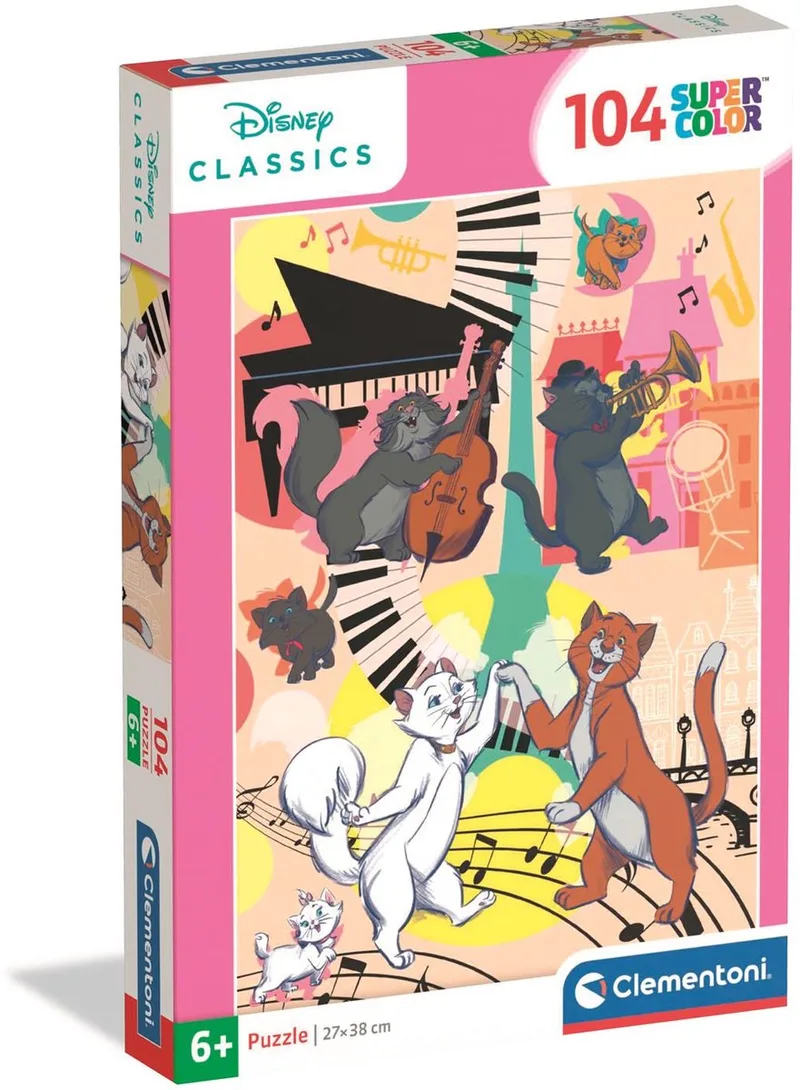 Puzzel - 104 Stukjes - Aristocats - Kinderpuzzel - Vanaf 6 jaar van Clementoni, editie Meerkleurig – doos