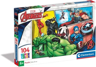 Puzzle Les Avengers Marvel 104 Pièces de Clementoni, édition Multi kleur – boîte 1 sur 2