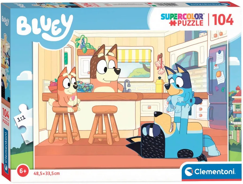 Puzzel - 104 Stukjes - Bluey - Puzzel Voor Kinderen - Vanaf 6 Jaar van Clementoni, editie Blauw – doos 1 van 3