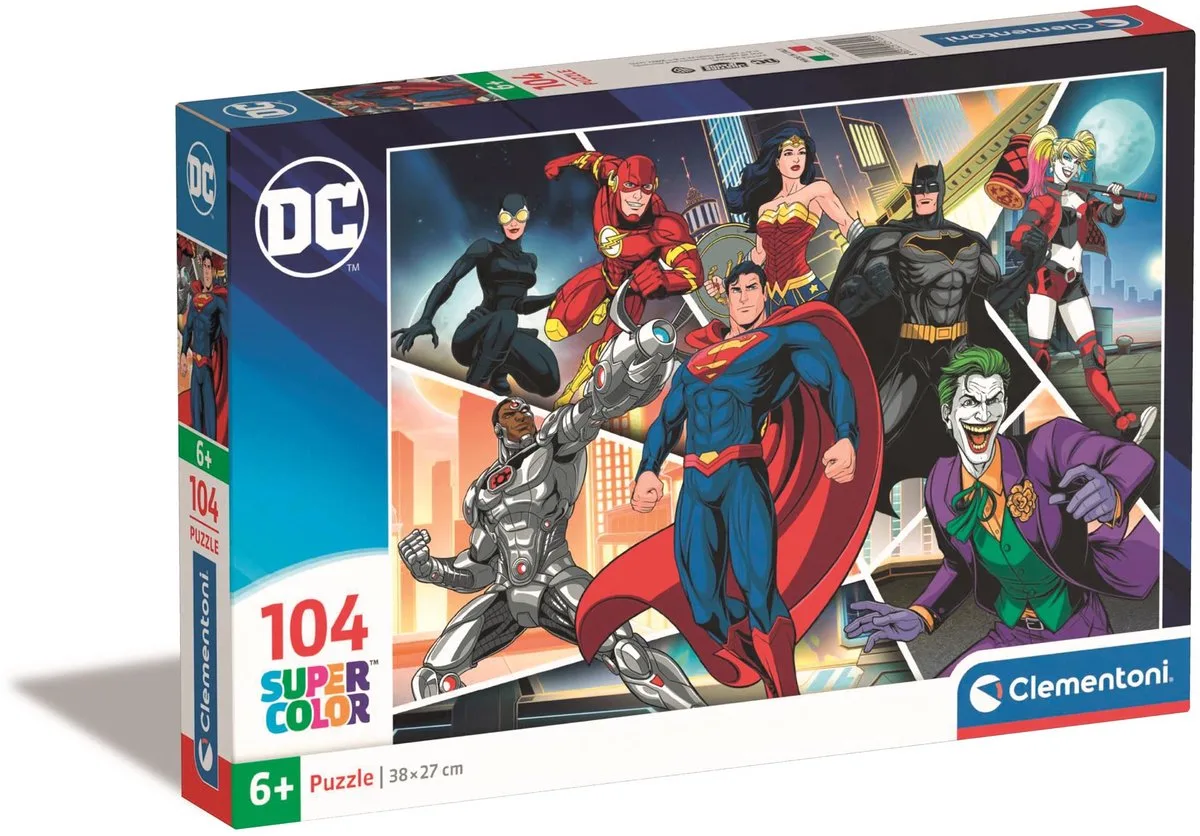 Puzzel - 104 Stukjes - DC Comics - Kinderpuzzel - Vanaf 6 Jaar från Clementoni, utgåva Dccomics – kartong
