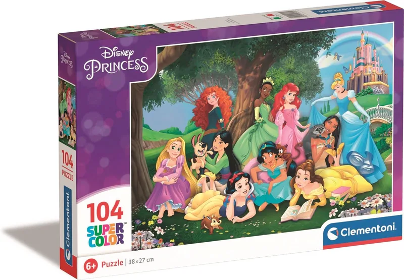 Puzzel - 104 Stukjes - Disney Princess - Super Color - Puzzel Voor Kinderen von Clementoni, Ausgabe Mehrfarbig – Schachtel