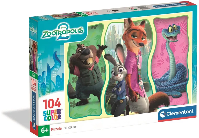 Puzzel - 104 stukjes - Disney Zootropolis 2 - Super - Vanaf 6 jaar van Clementoni, editie Meerkleurig – doos