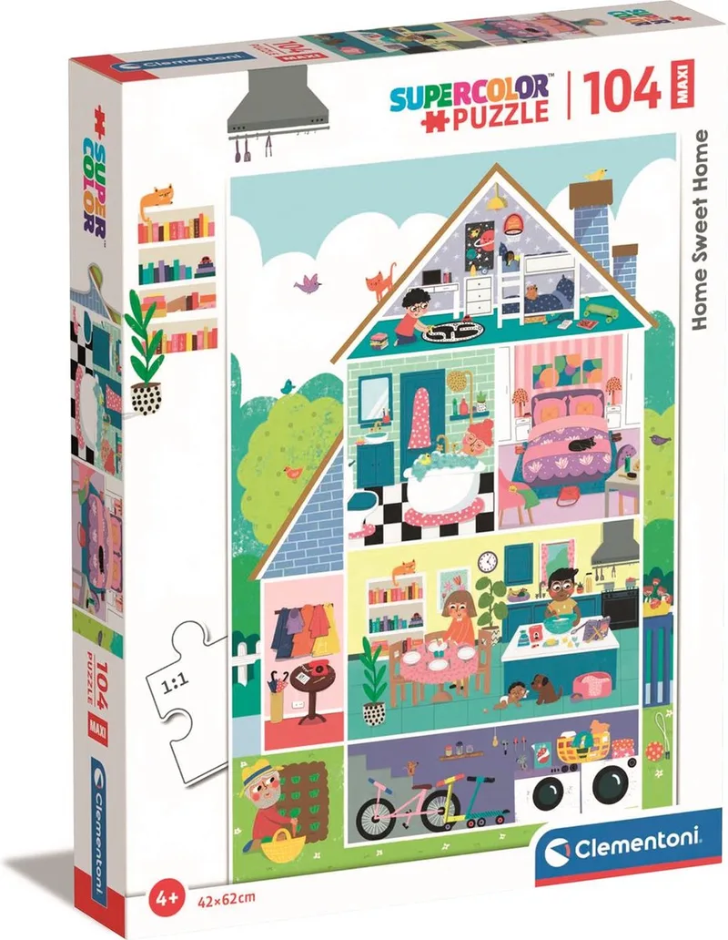Puzzel - 104 Stukjes - Home Sweet Home - Kinderpuzzel - Vanaf 4 jaar from Clementoni, Multicolour edition – box