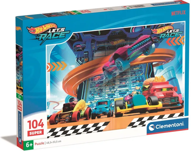 Puzzel - 104 Stukjes - Hot Wheels - Kinderpuzzel - Vanaf 6 jaar van Clementoni, editie Meerkleurig – doos
