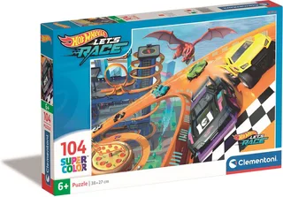 le Puzzle européen Made in Italie Puzzle Hotwheels - 100 à 149 pièces de Clementoni, édition Multicolore – boîte 1 sur 2