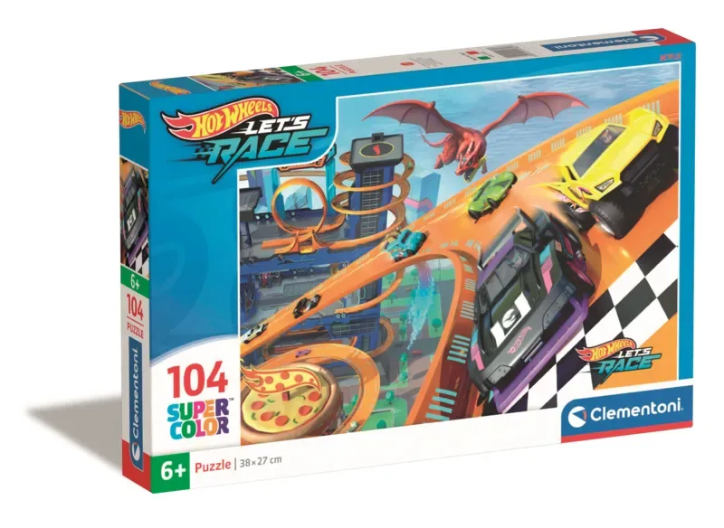 le Puzzle européen Made in Italie Puzzle Hotwheels - 100 à 149 pièces de Clementoni, édition Multicolore – boîte 2 sur 2