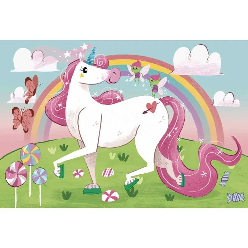 Puzzel - 104 Stukjes - I Believe in Unicorns Brilliant - Puzzel Voor Kinderen - Supercolor van Clementoni, editie Multi kleur – doos 2 van 2