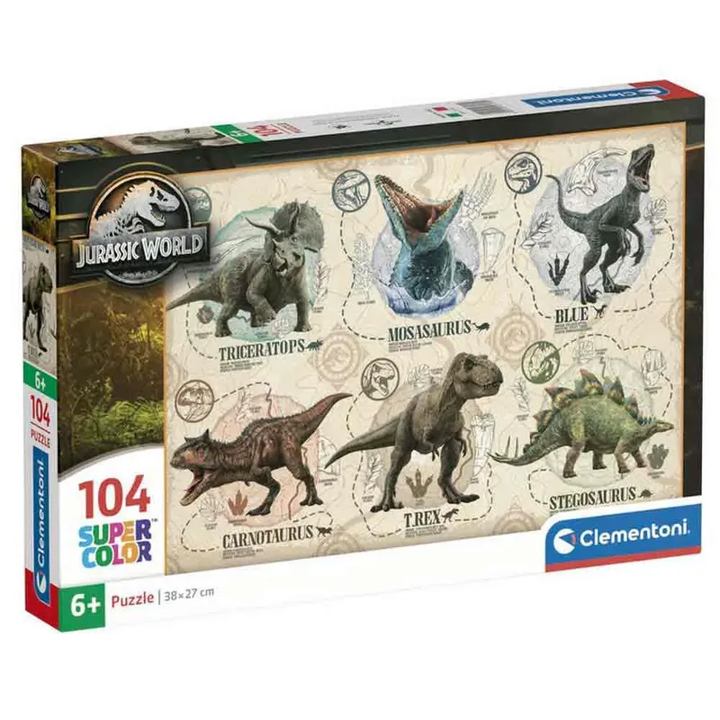 Puzzel - 104 Stukjes - Jurassic World - Puzzel Voor Kinderen - Vanaf 6 Jaar van Clementoni, editie Meerkleurig – doos 2 van 2