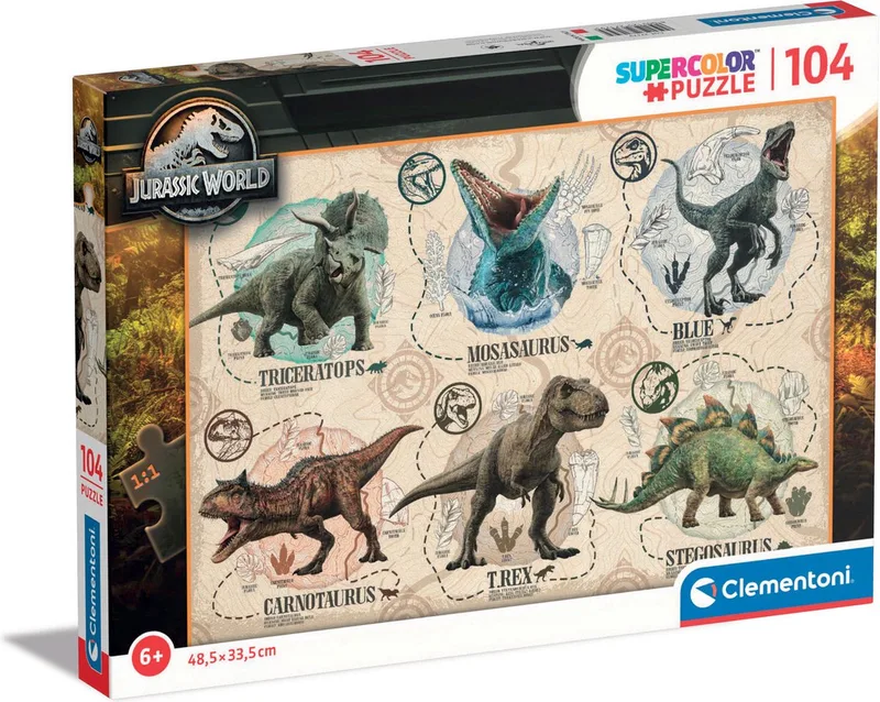 le Puzzle européen Made in Italie Puzzle Jurassic World - 100 à 149 pièces de Clementoni, édition Multicolore – boîte