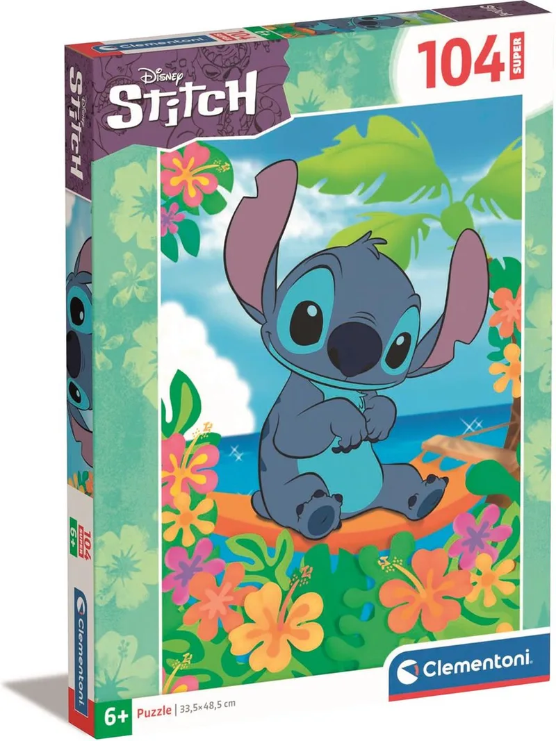 Puzzel - 104 Stukjes - Lilo & Stitch - Puzzel Voor Kinderen - Supercolor van Clementoni, editie Supercolor2 – doos