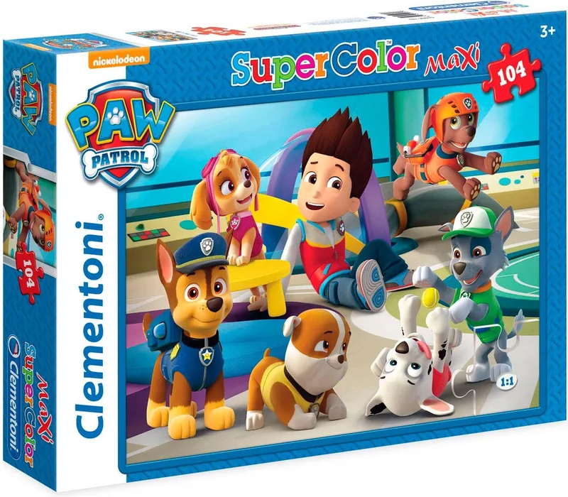 Puzzel 104 Stukjes Maxi Paw Patrol, Kinderpuzzels, 4-6 jaar, 23970 van Clementoni, editie Meerkleurig – doos