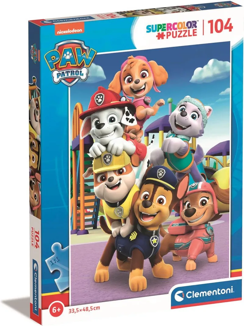 Puzzel - 104 Stukjes - Paw Patrol - Puzzel Voor Kinderen - Supercolor van Clementoni, editie Meerkleurig – doos