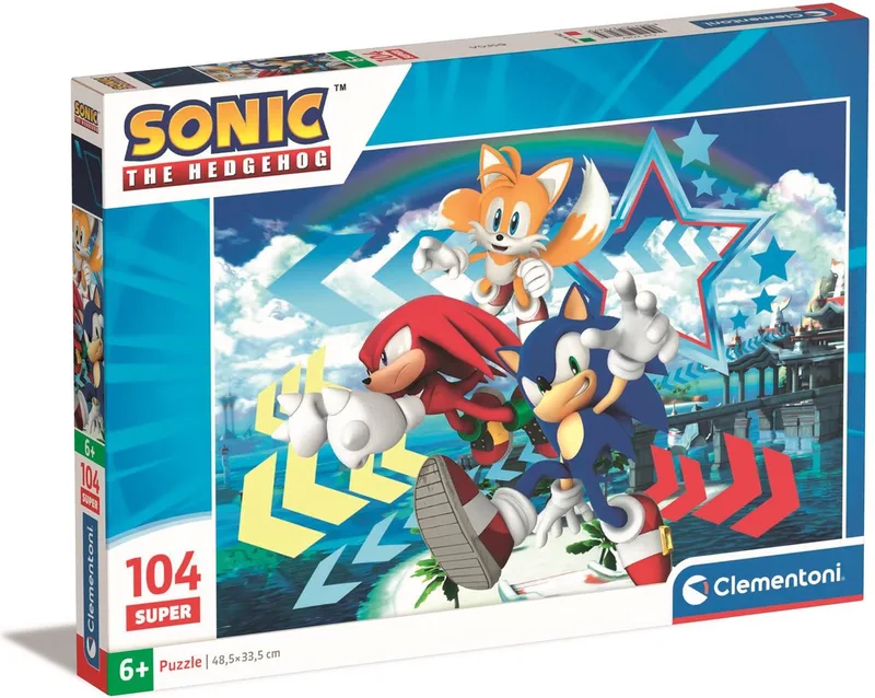 Puzzel - 104 Stukjes - Sonic de Egel - Puzzel Voor Kinderen - Vanaf 6 Jaar van Clementoni, editie Meerkleurig – doos
