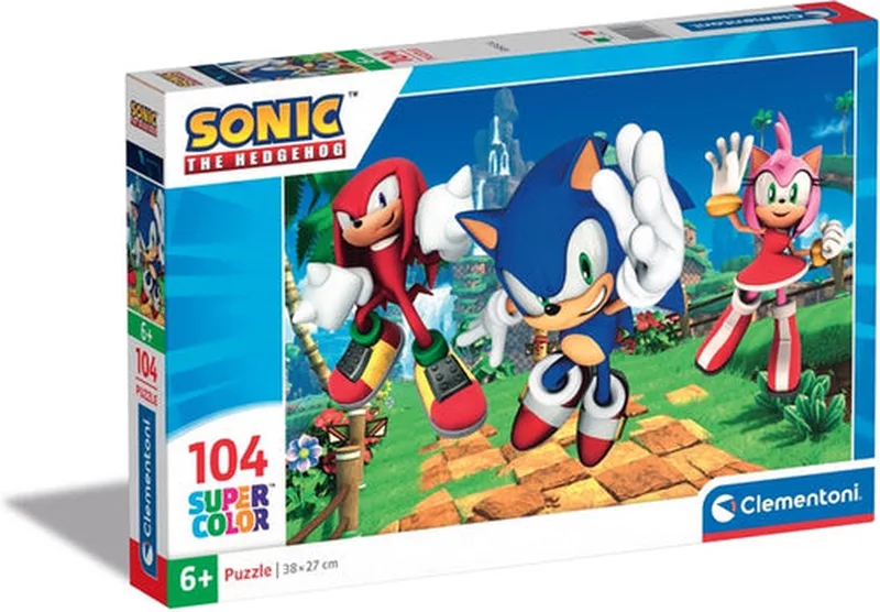 Puzzel - 104 Stukjes - Sonic - Puzzel Voor Kinderen - Supercolor van Clementoni, editie Meerkleurig – doos