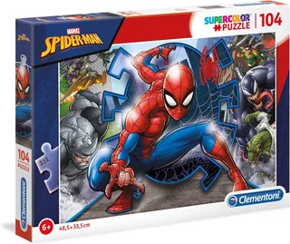 Puzzel - 104 Stukjes - Spider-Man - Kinderpuzzel vanaf 6 Jaar van Clementoni, editie Meerkleurig – doos 1 van 2