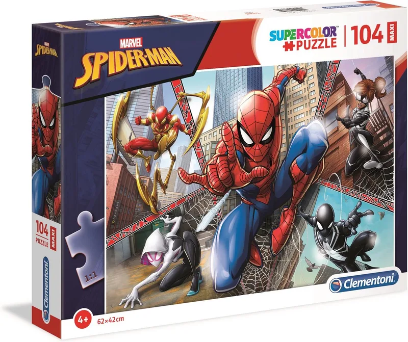 Puzzel - 104 Stukjes - Spider-Man - Maxi Kinderpuzzel - Vanaf 4 Jaar van Clementoni, editie Meerkleurig – doos