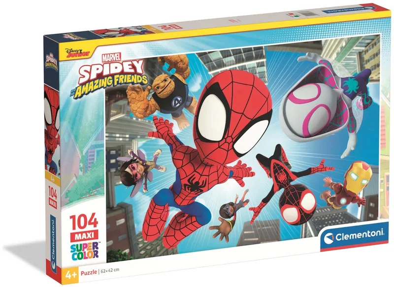 Puzzel - 104 Stukjes - Spidey en zijn Geweldige Vrienden - Kinderpuzzel - Vanaf 4 Jaar van Clementoni, editie Meerkleurig – doos