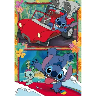 Puzzel - 104 Stukjes - Stitch Disney Avontuur - Vanaf 6 Jaar de Clementoni, édition Multicolore – boîte 2 sur 2