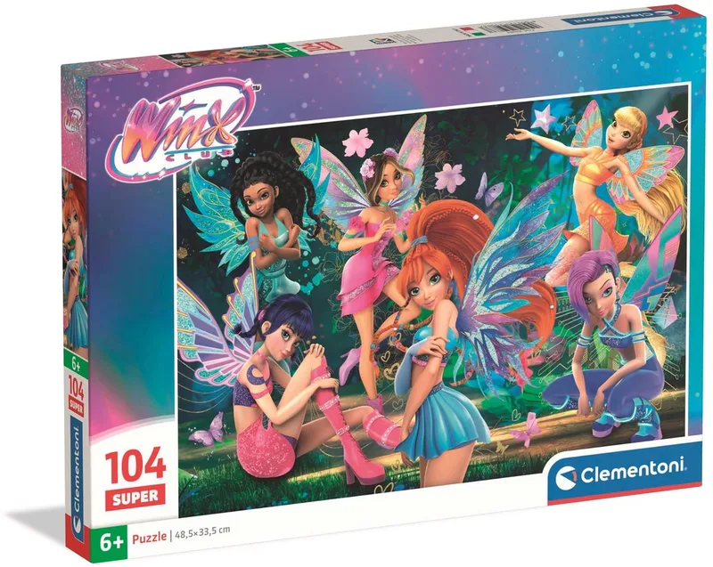 Puzzel - 104 Stukjes - Winx Club - Super - vanaf 7 jaar fra Clementoni, Flerfarvet-udgave – æske