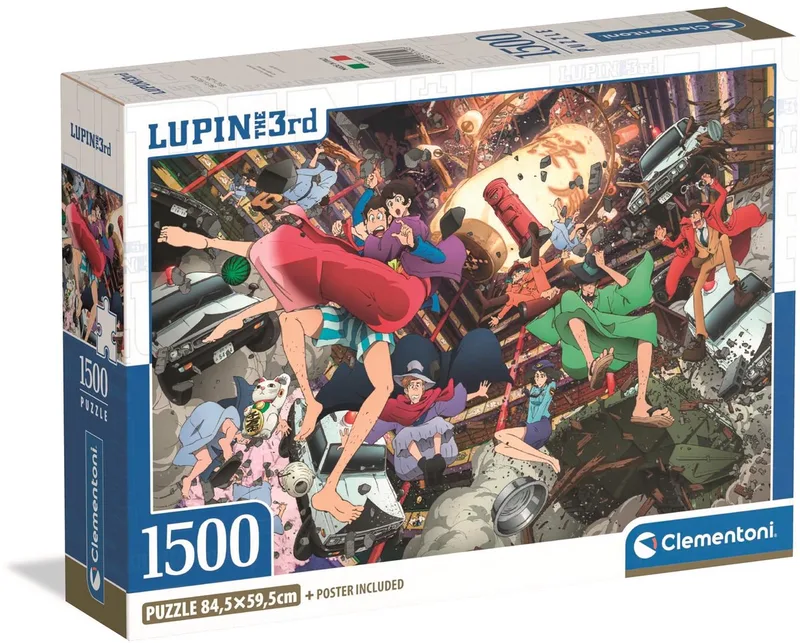Puzzel - 1500 Stukjes - Lupin III Compact Box - Puzzel Voor Volwassenen de Clementoni, édition Multicolore – boîte 1 sur 2