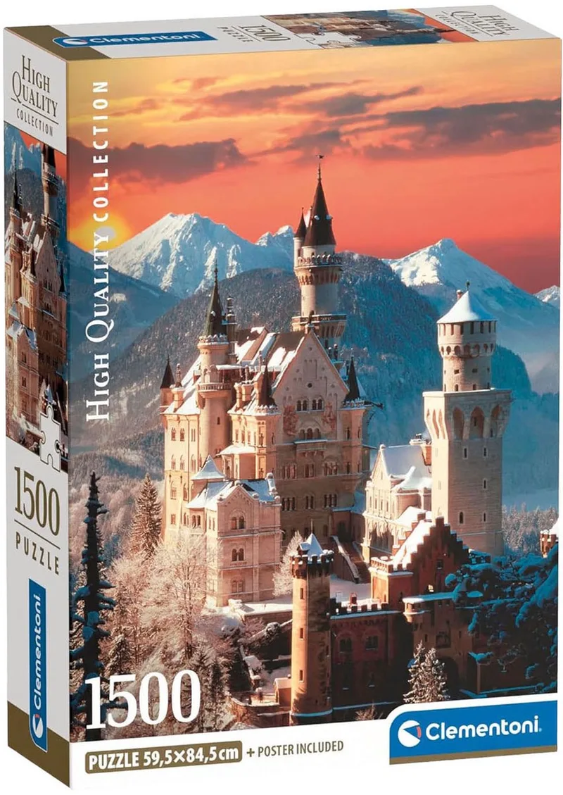 le Puzzle européen Made in Italie Puzzle Chateau de Neuschwanstein - 1500 pièces de Clementoni, édition Multicolore – boîte
