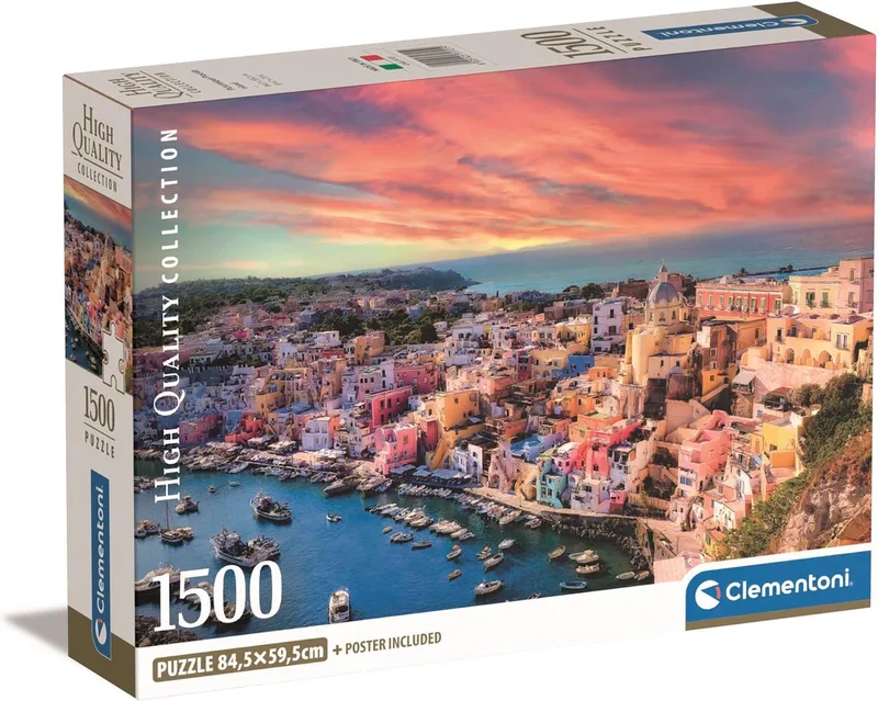 Puzzel - 1500 Stukjes - Picturesque Procida Island - Puzzel Voor Volwassenen from Clementoni, Multicolour edition – box 1 of 2