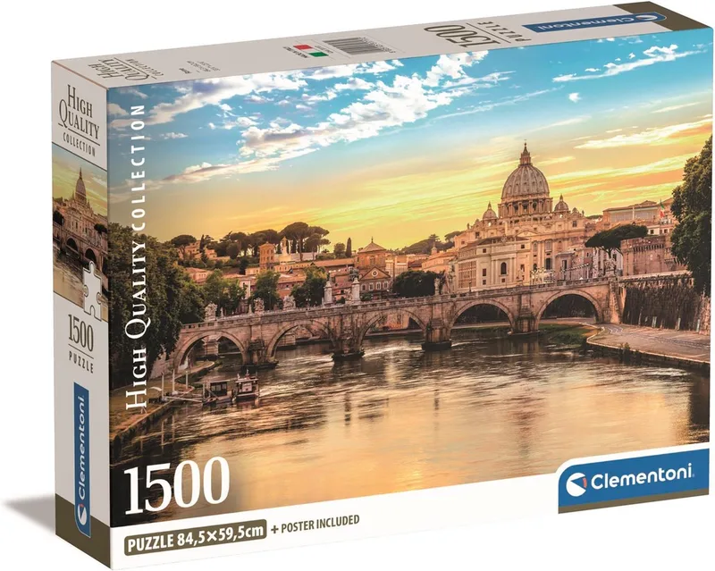le Puzzle européen Made in Italie Puzzle Rome - 1500 pièces de Clementoni, édition Multicolore – boîte 1 sur 2