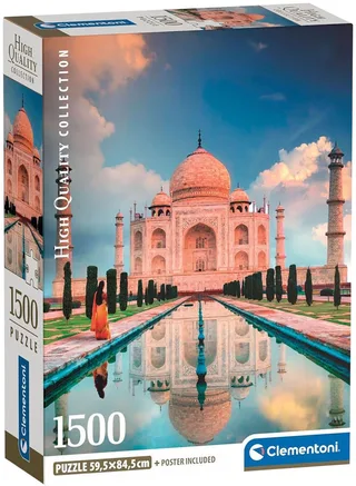 le Puzzle européen Made in Italie Puzzle Taj Mahal - 1500 pièces de Clementoni, édition Multicolore – boîte 1 sur 2