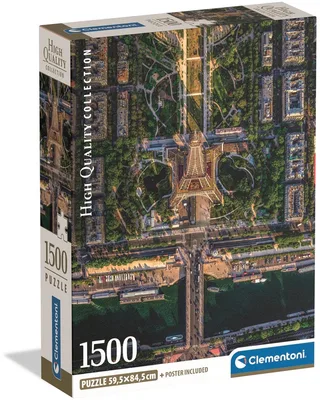 Puzzel - 1500 Stukjes - Vliegend Over Parijs - Puzzel Voor Volwassenen - High Quality Collection fra Clementoni, Flerfarvet-udgave – æske 1 af 2