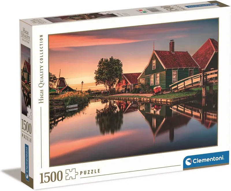 Puzzel - 1500 Stukjes - Zaanse Schans - Puzzel Voor Volwassenen - High Quality Collection van Clementoni, editie Meerkleurig – doos