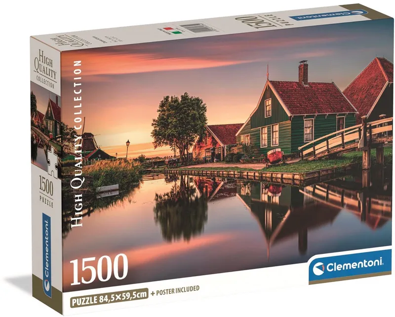 Puzzel - 1500 Stukjes - Zaanse Schans - Puzzel Voor Volwassenen - High Quality Collection van Clementoni, editie Meerkleurig – doos