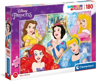 Puzzel - 180 Stukjes - Princess - Metallic Finish - Ecologisch Verantwoord de Clementoni, édition Multicolore – boîte 2 sur 2