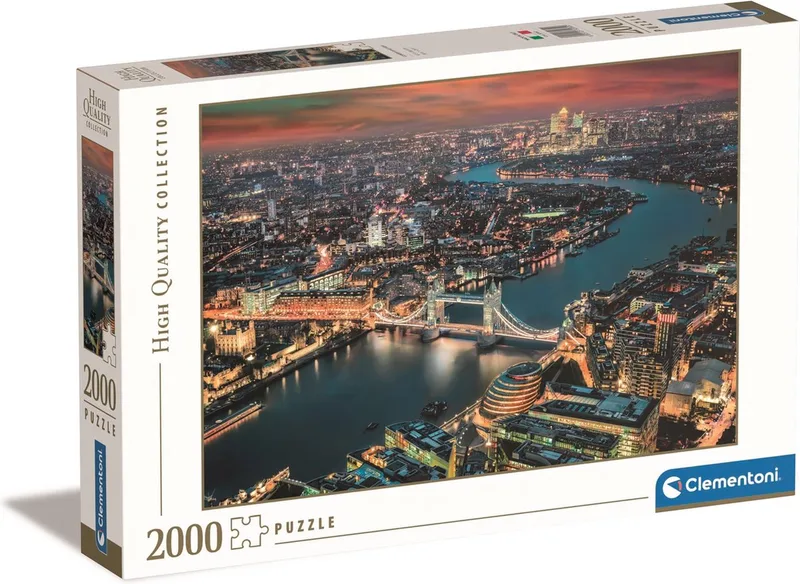 Puzzel - 2000 Stukjes - Luchtfoto van Londen - Puzzel Voor Volwassenen - High Quality Collection van Clementoni, editie Meerkleurig – doos
