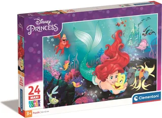 Puzzel - 24 Maxi Stukjes - Disney Prinses Kleine Zeemeermin - Kinderpuzzel - Vanaf 3 jaar fra Clementoni, Flerfarvet-udgave – æske 1 af 2