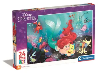 Puzzel - 24 Maxi Stukjes - Disney Prinses Kleine Zeemeermin - Kinderpuzzel - Vanaf 3 jaar fra Clementoni, Flerfarvet-udgave – æske 2 af 2