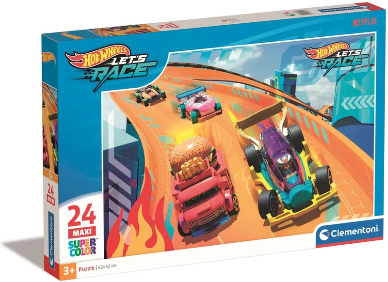 Puzzel - 24 Maxi Stukjes - Hot Wheels - Kinderpuzzel - Vanaf 3 jaar from Clementoni, Multi-coloured edition – box