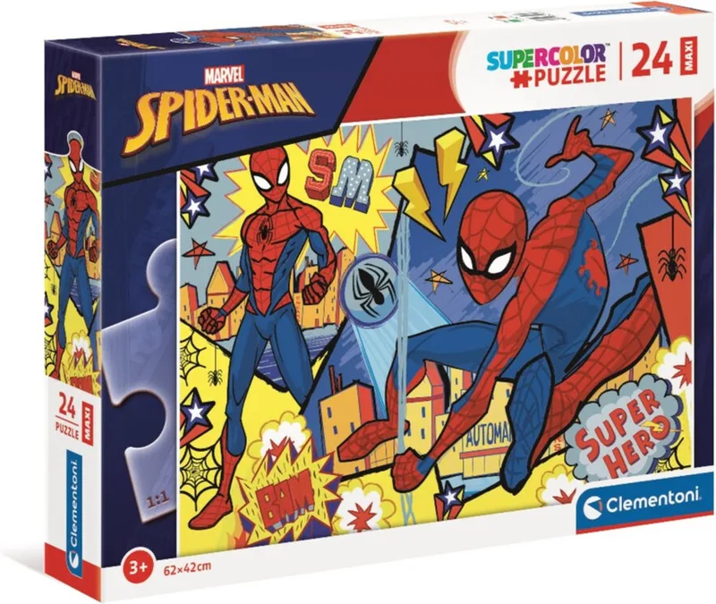 Puzzel - 24 Stukjes - Marvel Spiderman Maxi - Puzzel Voor Kinderen van Clementoni, editie Meerkleurig – doos