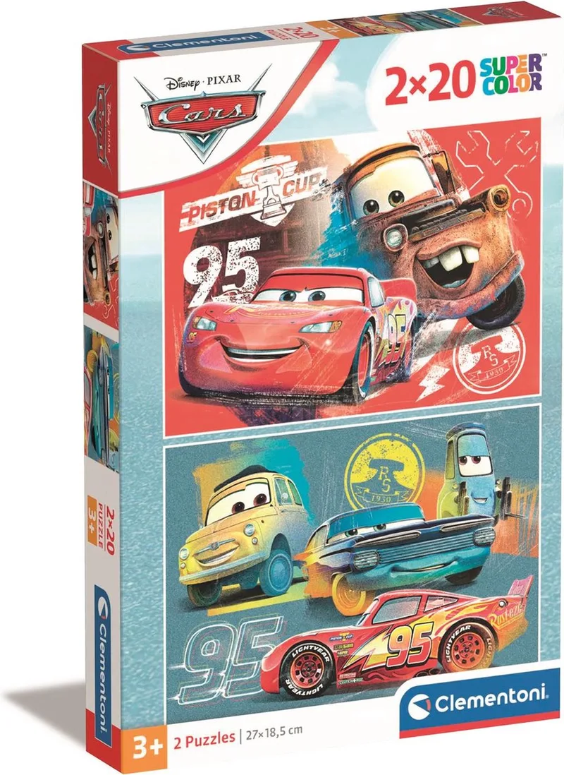 Puzzel - 2x20 Stukjes - Cars Disney - Puzzel Voor Kinderen - Vanaf 3 Jaar van Clementoni, editie Meerkleurig – doos