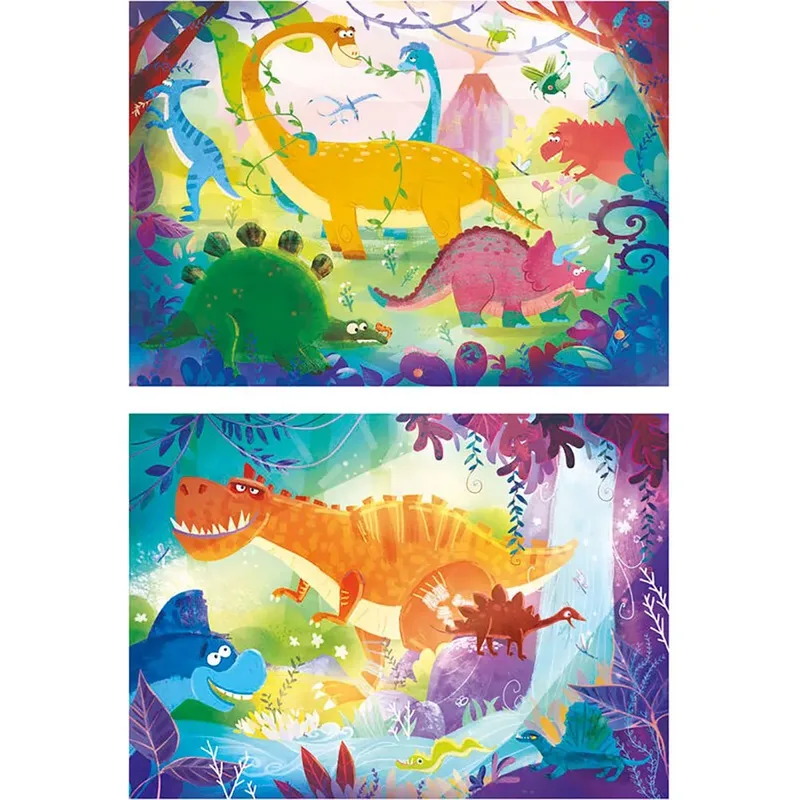 Puzzel - 2x20 Stukjes - Grappige Dinosaurus Thema - Puzzel Voor Kinderen från Clementoni, utgåva Flerfärgad – kartong 2 av 2
