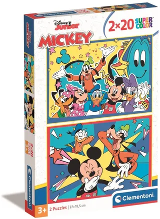 Puzzel - 2x20 Stukjes - Mickey Mouse - Puzzel Voor Kinderen van Clementoni, editie Meerkleurig – doos 1 van 2